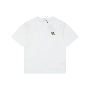 Burberry Check Knight Logo Embroidered T-Shirt White Front view