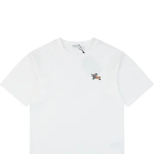 Burberry Check Knight Logo Embroidered T-Shirt White