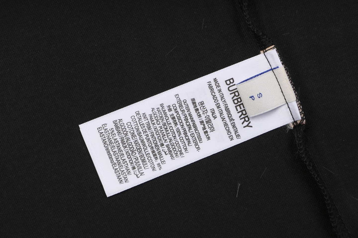 Burberry Check Pocket T-Shirt Wash label