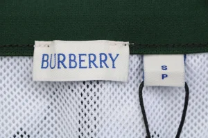 Burberry Diagonal Check Mesh-Lined Nylon Shorts Green Brand label