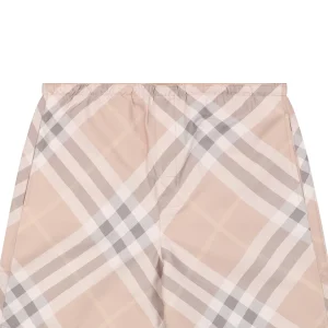 Burberry Diagonal Check Mesh-Lined Nylon Shorts Pink