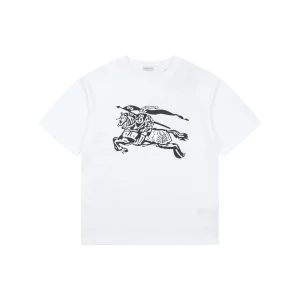 Burberry Equestrian Knight Graphic T-Shirt White Front view