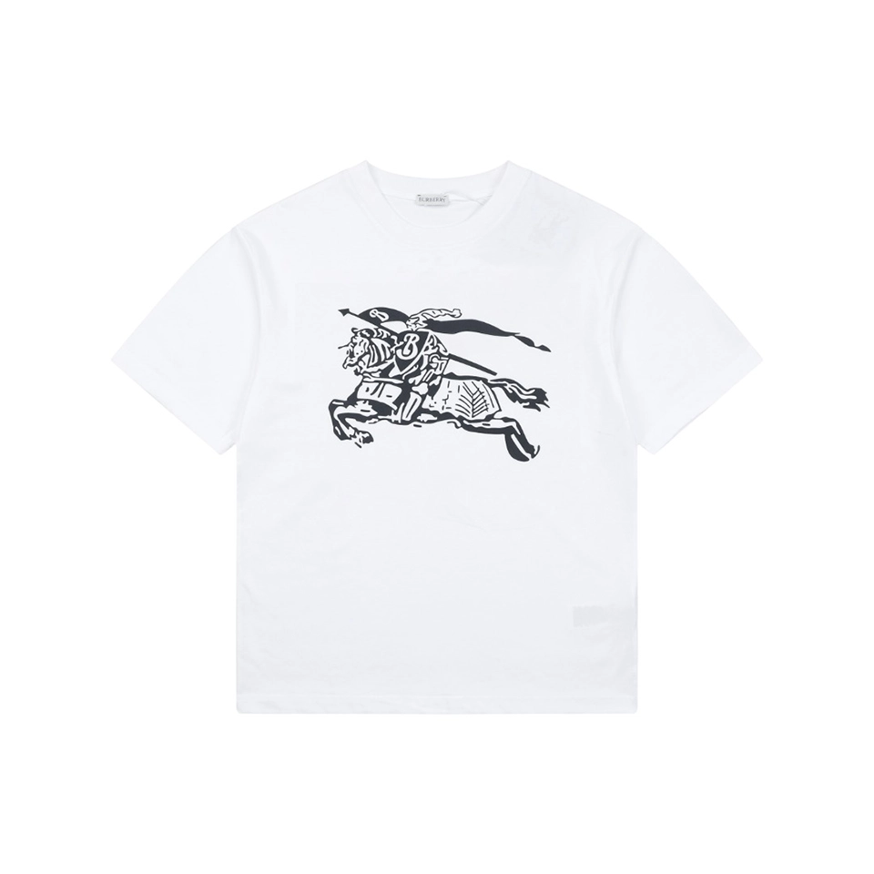 Burberry Equestrian Knight Graphic T-Shirt White Front view