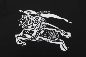 Burberry Equestrian Knight Graphic T-Shirt Black Front Print
