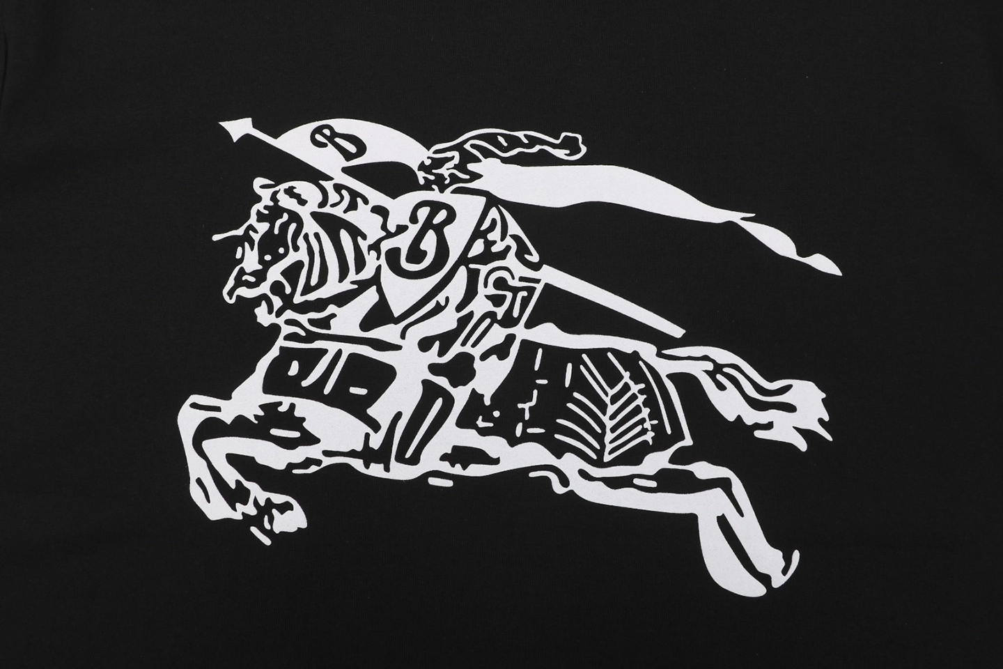 Burberry Equestrian Knight Graphic T-Shirt Black Front Print