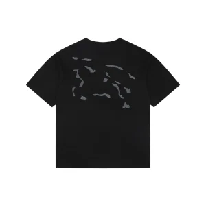 Burberry Equestrian Knight Outline Embroidered T-Shirt Black Back view