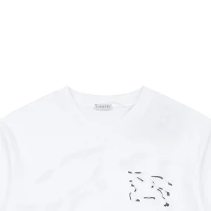 Burberry Equestrian Knight Outline Embroidered T-Shirt White