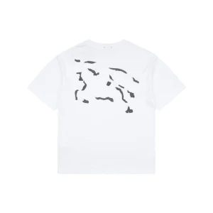 Burberry Equestrian Knight Outline Embroidered T-Shirt White Back view