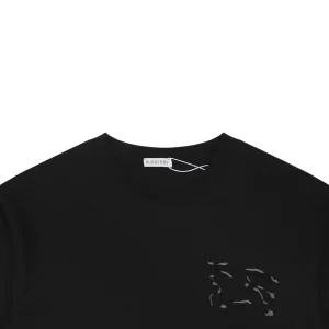 Burberry Equestrian Knight Outline Embroidered T-Shirt Black