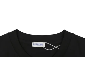 Burberry Equestrian Knight Outline Embroidered T-Shirt Black Collar
