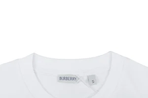Burberry Equestrian Knight Stripe T-Shirt White Collar