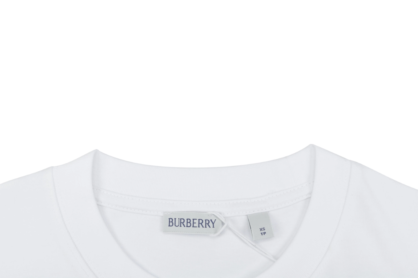 Burberry Equestrian Knight Stripe T-Shirt White Collar