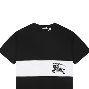 Burberry Equestrian Knight Stripe T-Shirt Black