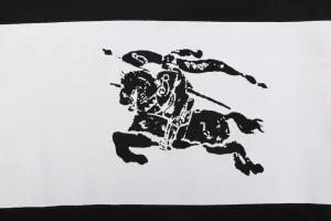 Burberry Equestrian Knight Stripe T-Shirt Black Brand