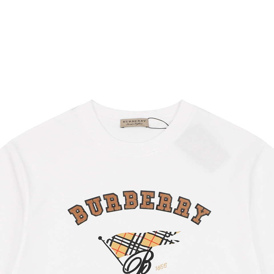 Burberry Flag Logo Print T-Shirt White