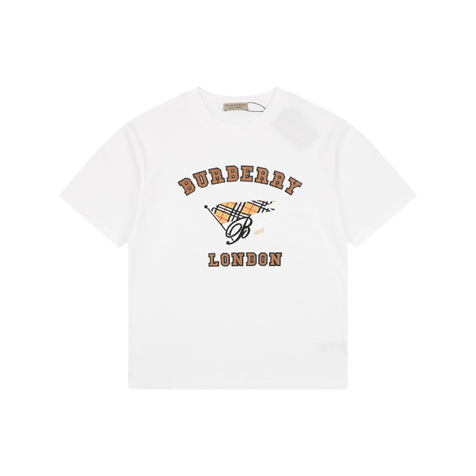 Burberry Flag Logo Print T-Shirt White Front view