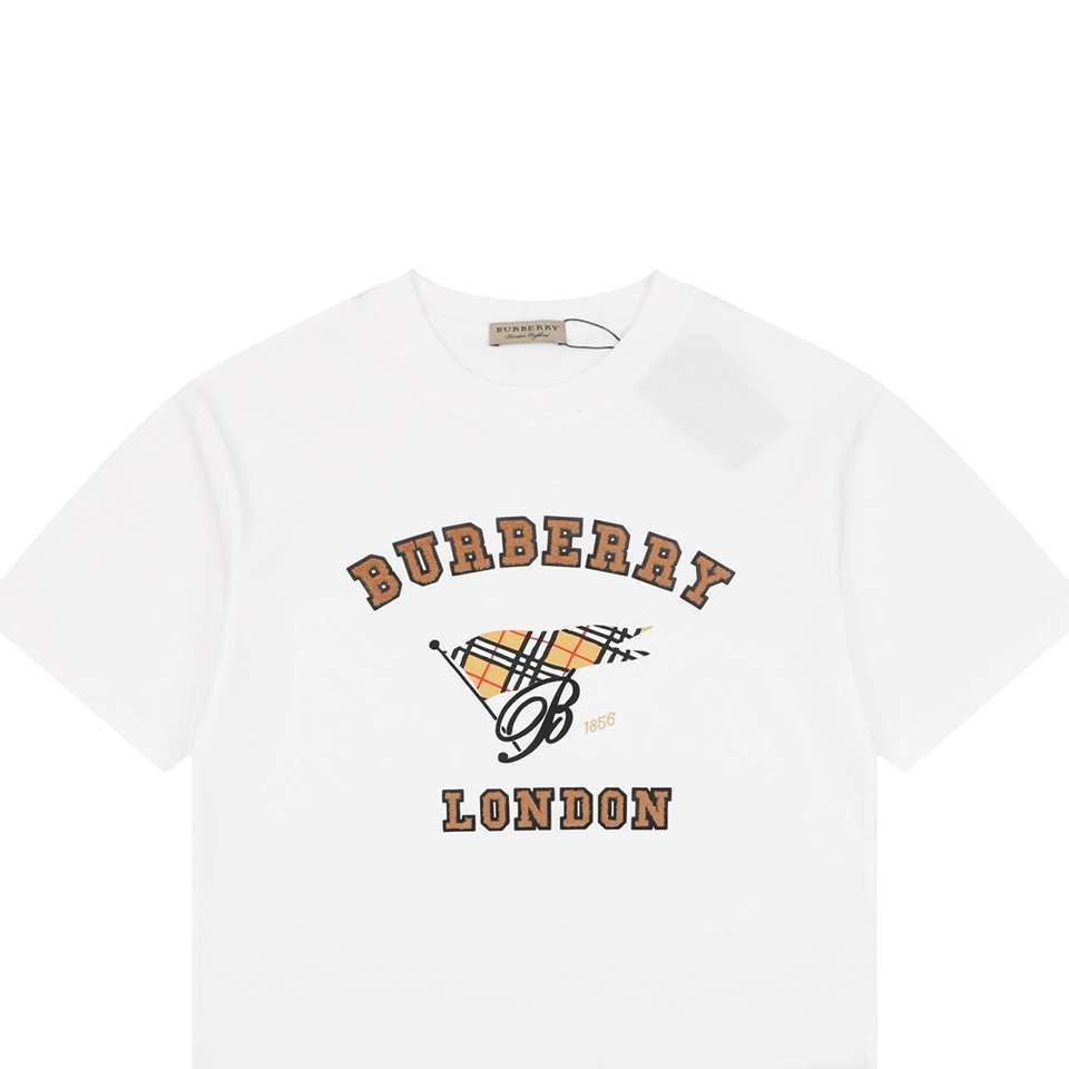 Burberry Flag Logo Print T-Shirt White