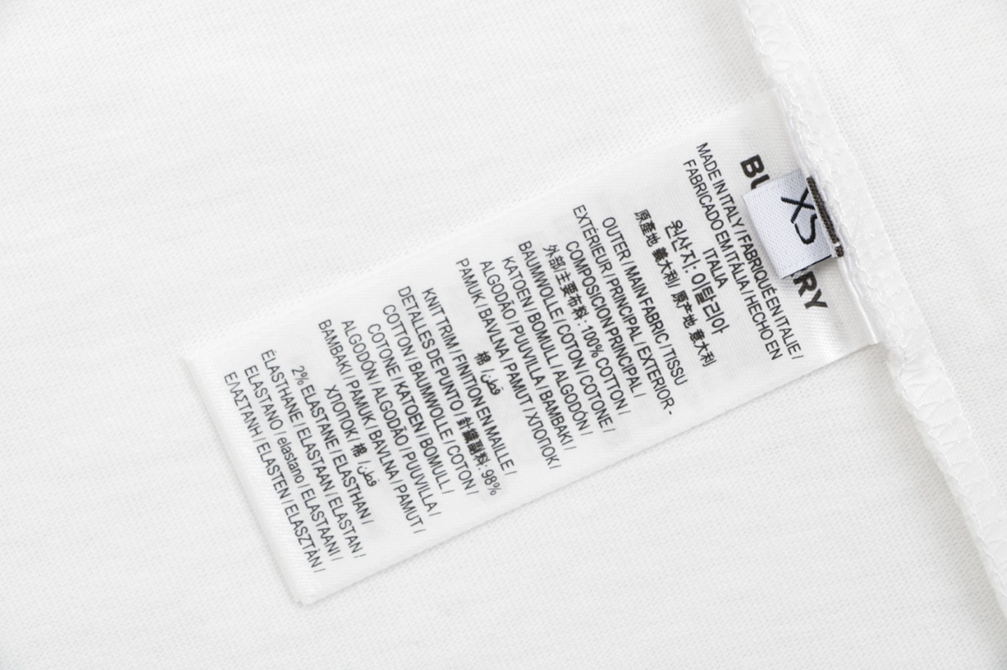 Burberry Flag Logo Print T-Shirt White Wash label