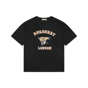 Burberry Flag Logo Print T-Shirt Black Front view