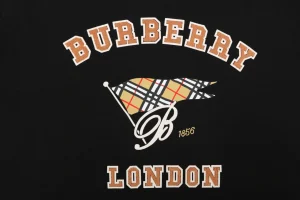 Burberry Flag Logo Print T-Shirt Black Front Print