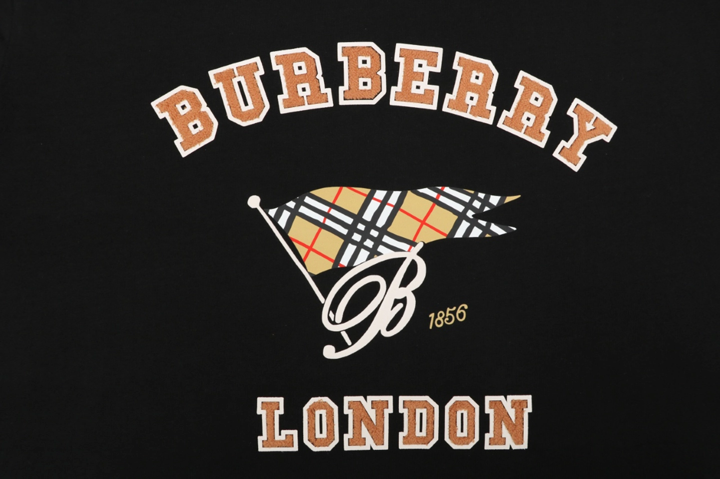 Burberry Flag Logo Print T-Shirt Black Front Print