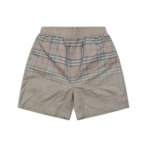 Burberry Gradient Check Pattern Shorts Grey Front view