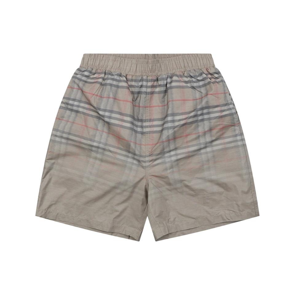 Burberry Gradient Check Pattern Shorts Grey Front view