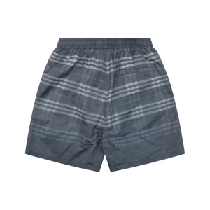Burberry Gradient Check Pattern Shorts Dark Grey