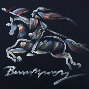 Burberry Graffiti Knight Graphic T-Shirt Black Back Print