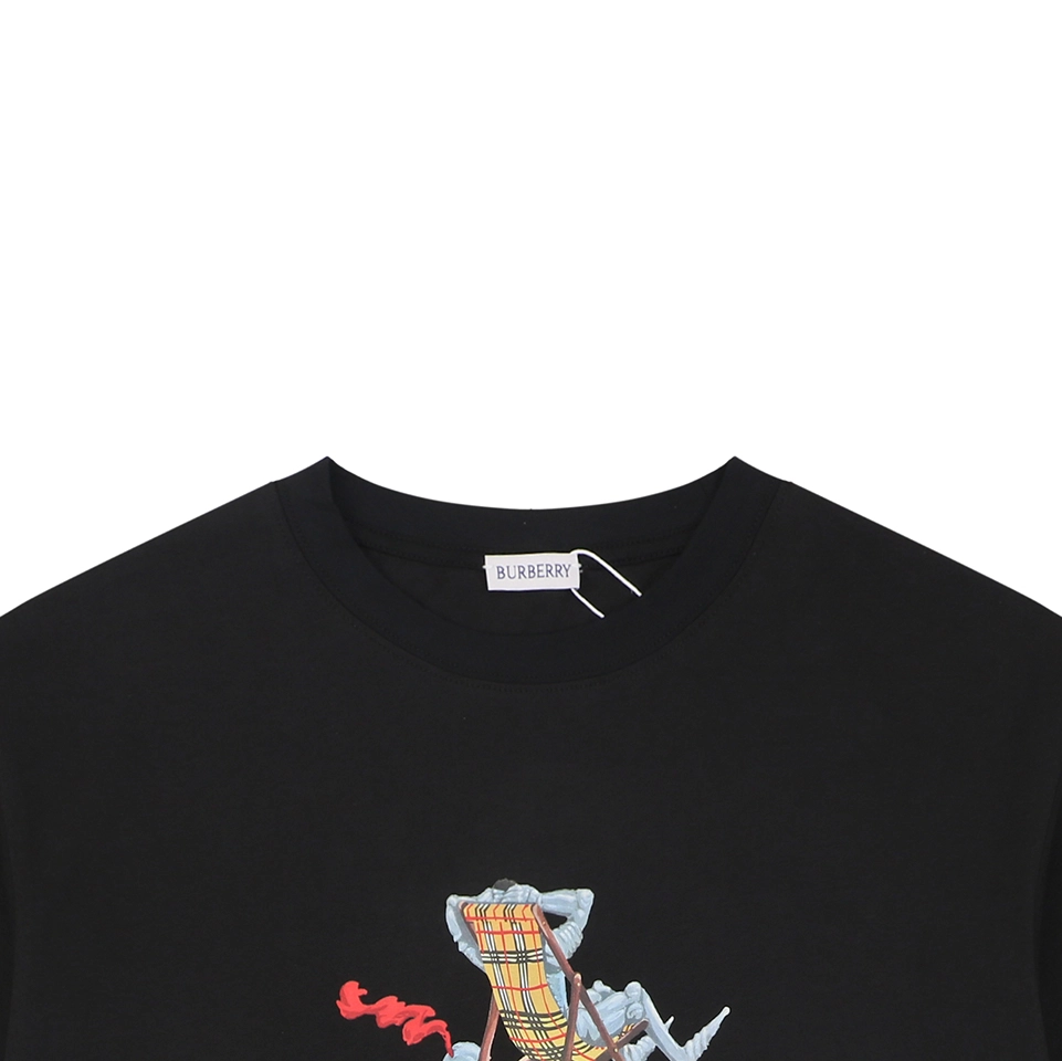 Burberry Knight Check Deck Chair Graphic T-Shirt Black