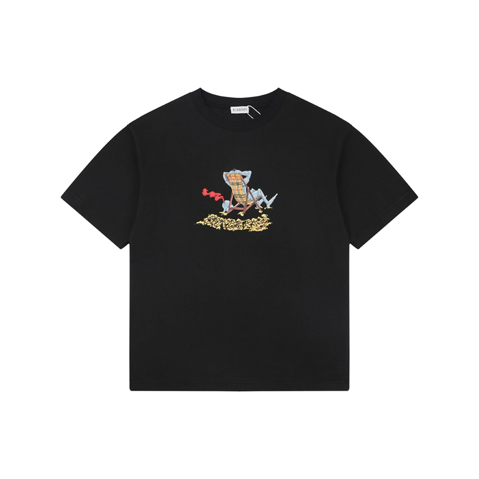 Burberry Knight Check Deck Chair Graphic T-Shirt Black Front view