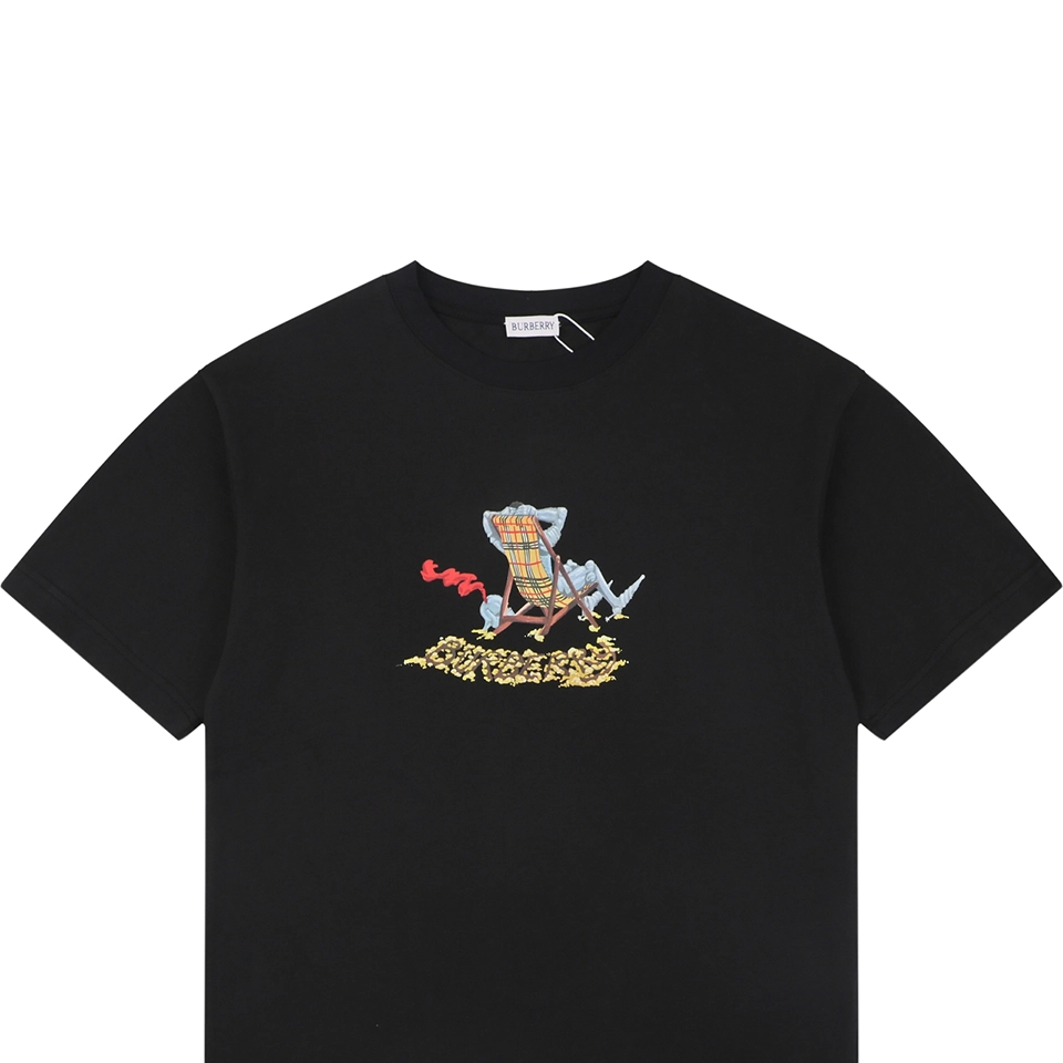 Burberry Knight Check Deck Chair Graphic T-Shirt Black