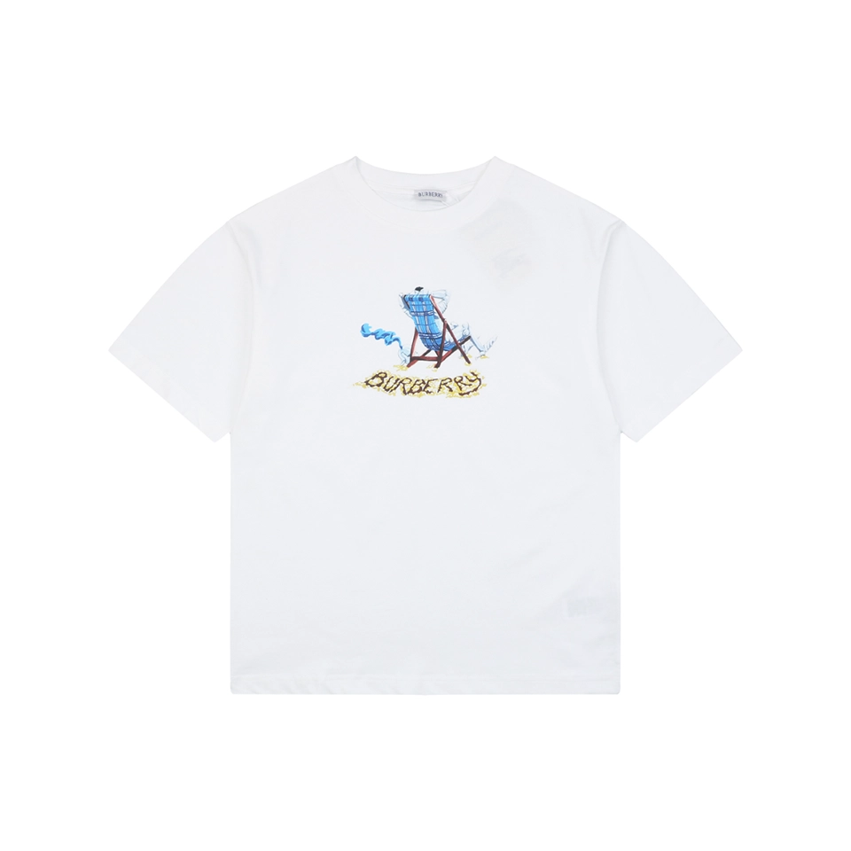 Burberry Knight Check Deck Chair Graphic T-Shirt White Front view