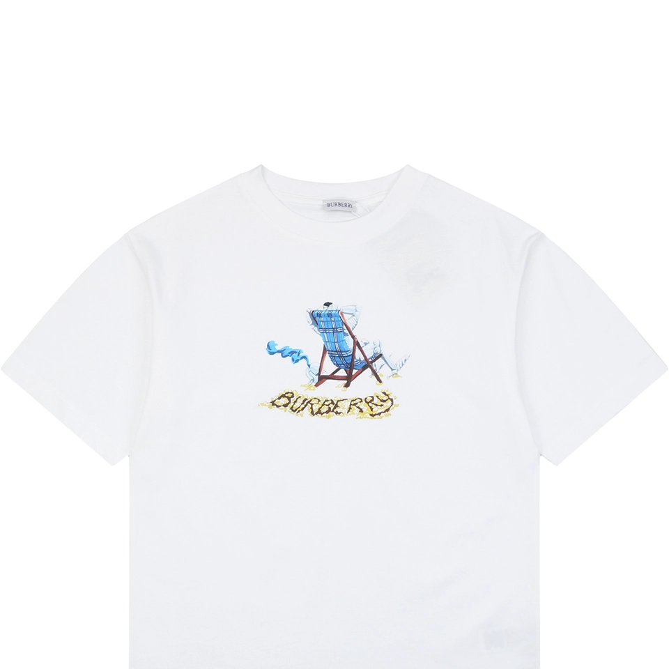 Burberry Knight Check Deck Chair Graphic T-Shirt White