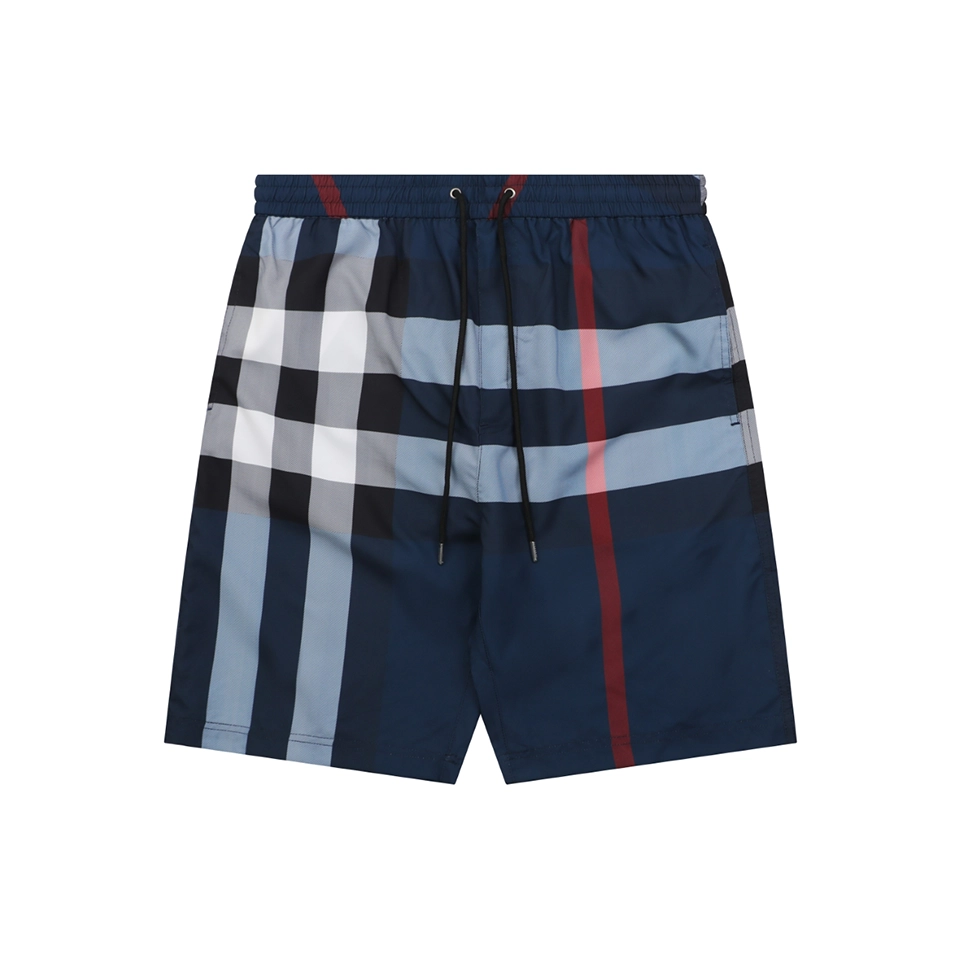 Burberry Large Check Mesh-Lined Nylon Shorts Navy Front view