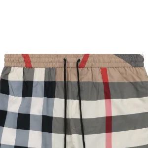 Burberry Large Check Mesh-Lined Nylon Shorts Brown