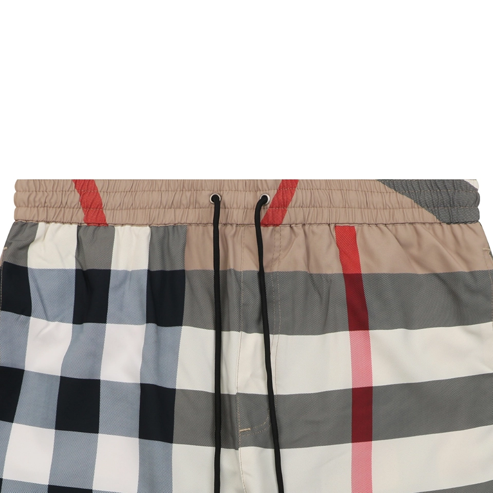 Burberry Large Check Mesh-Lined Nylon Shorts Brown