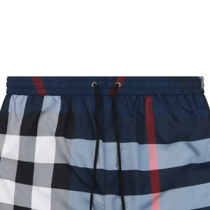 Burberry Large Check Mesh-Lined Nylon Shorts Navy
