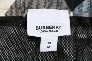 Burberry Large Check Mesh-Lined Nylon Shorts Brand label