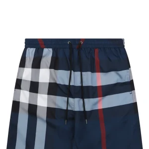 Burberry Large Check Mesh-Lined Nylon Shorts Navy
