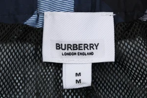 Burberry Large Check Mesh-Lined Nylon Shorts Navy Brand label