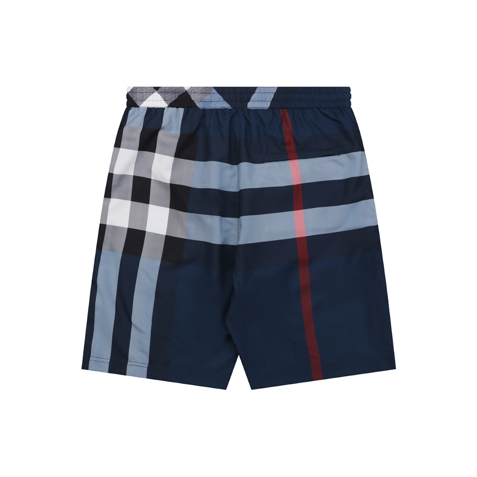 Burberry Large Check Mesh-Lined Nylon Shorts Navy Back view