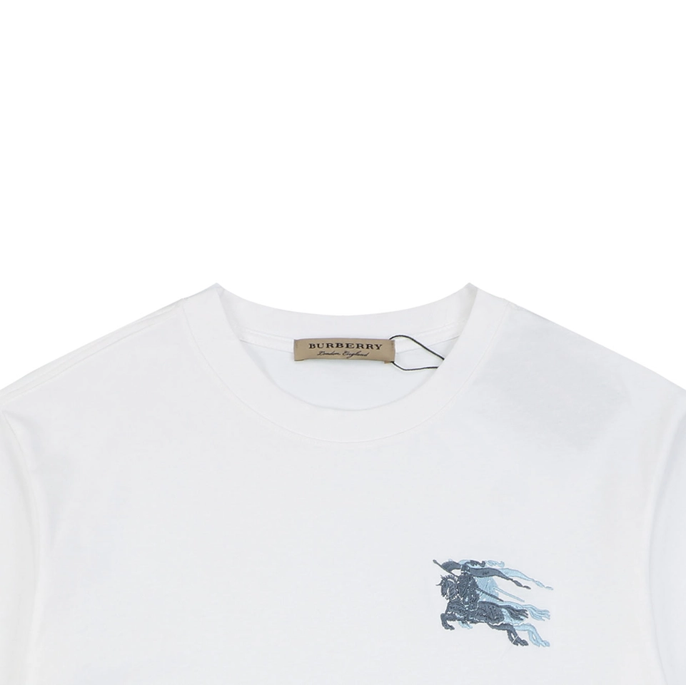 Burberry Overlapping Equestrian Knight Embroidered T-Shirt White