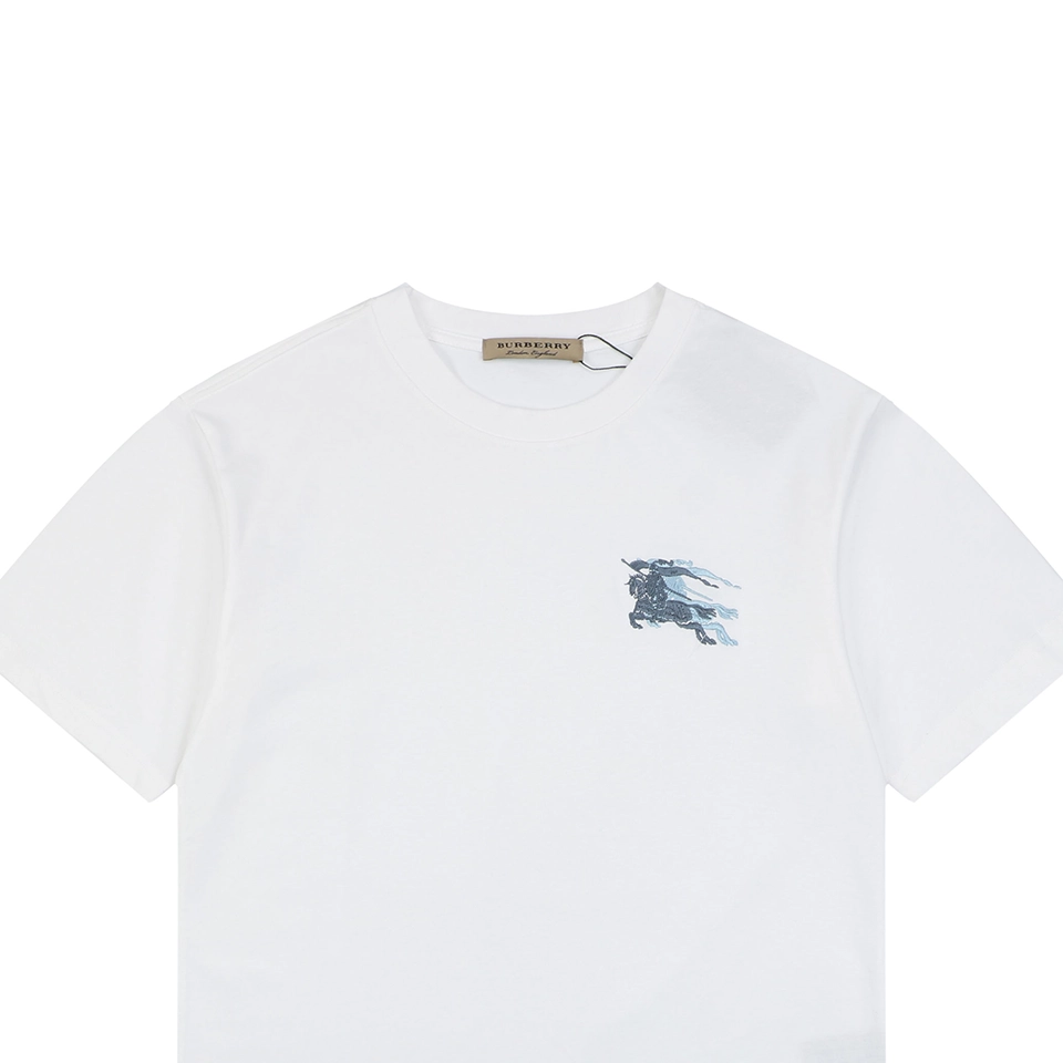 Burberry Overlapping Equestrian Knight Embroidered T-Shirt White