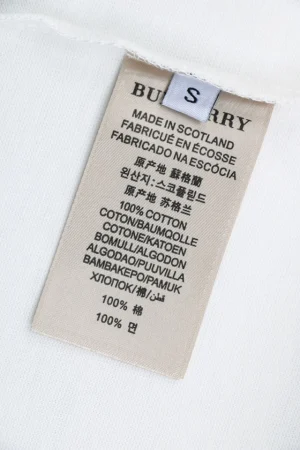 Burberry Overlapping Equestrian Knight Embroidered T-Shirt White Wash label