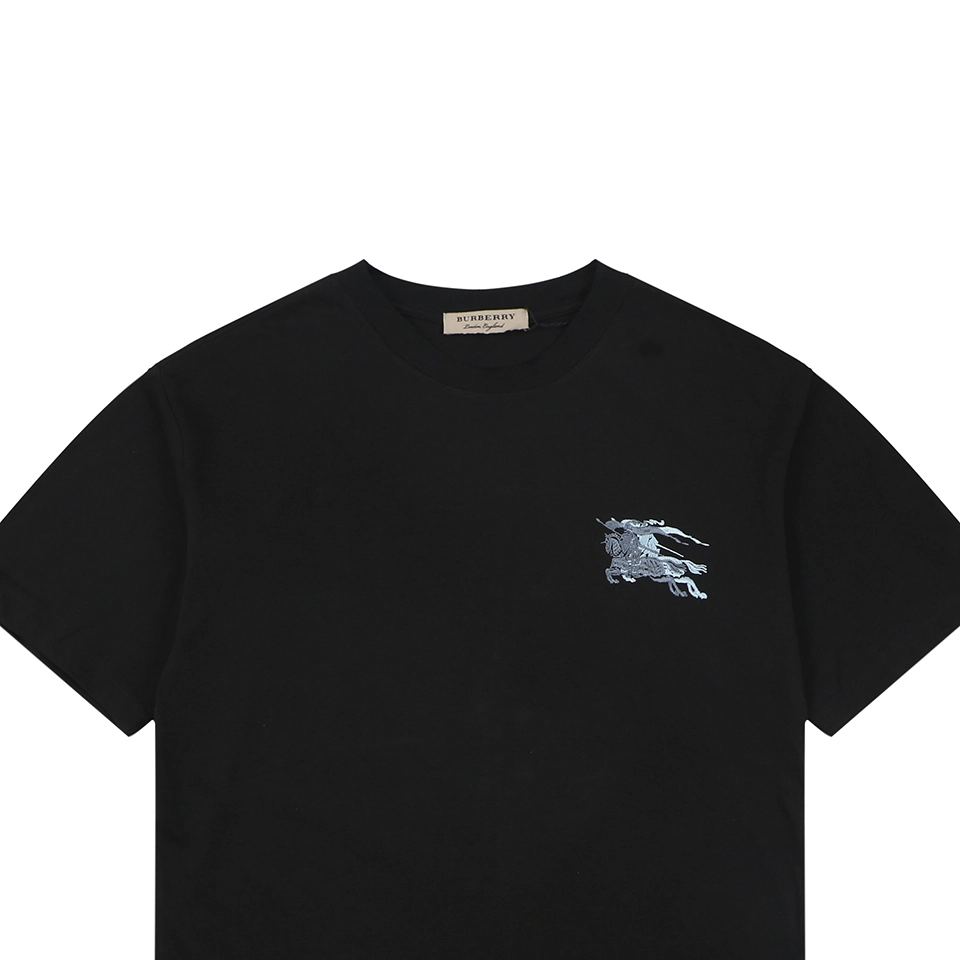 Burberry Overlapping Equestrian Knight Embroidered T-Shirt Black