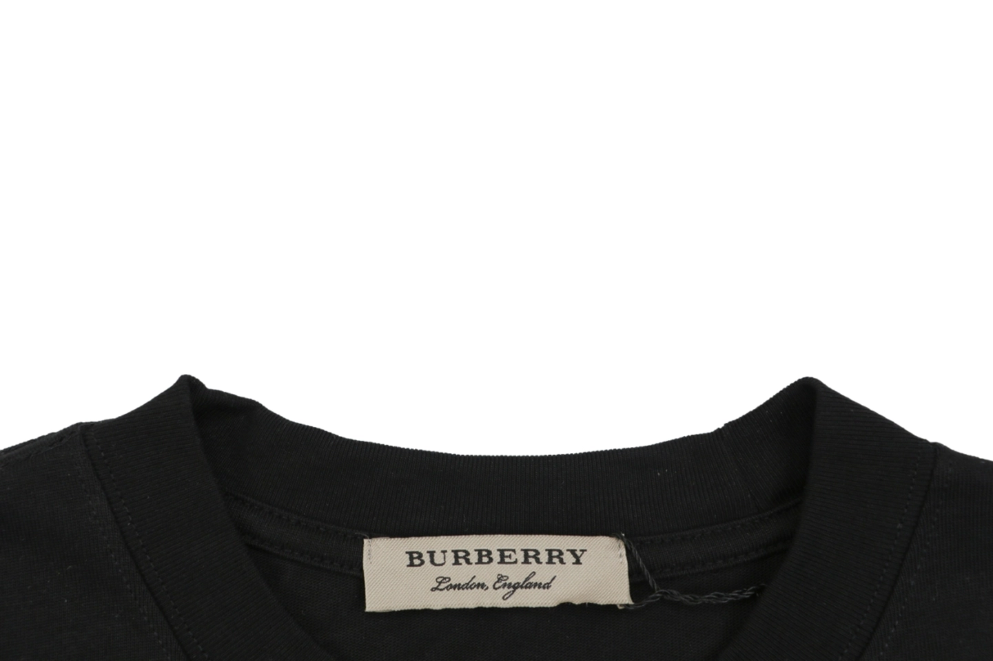 Burberry Overlapping Equestrian Knight Embroidered T-Shirt Black Collar