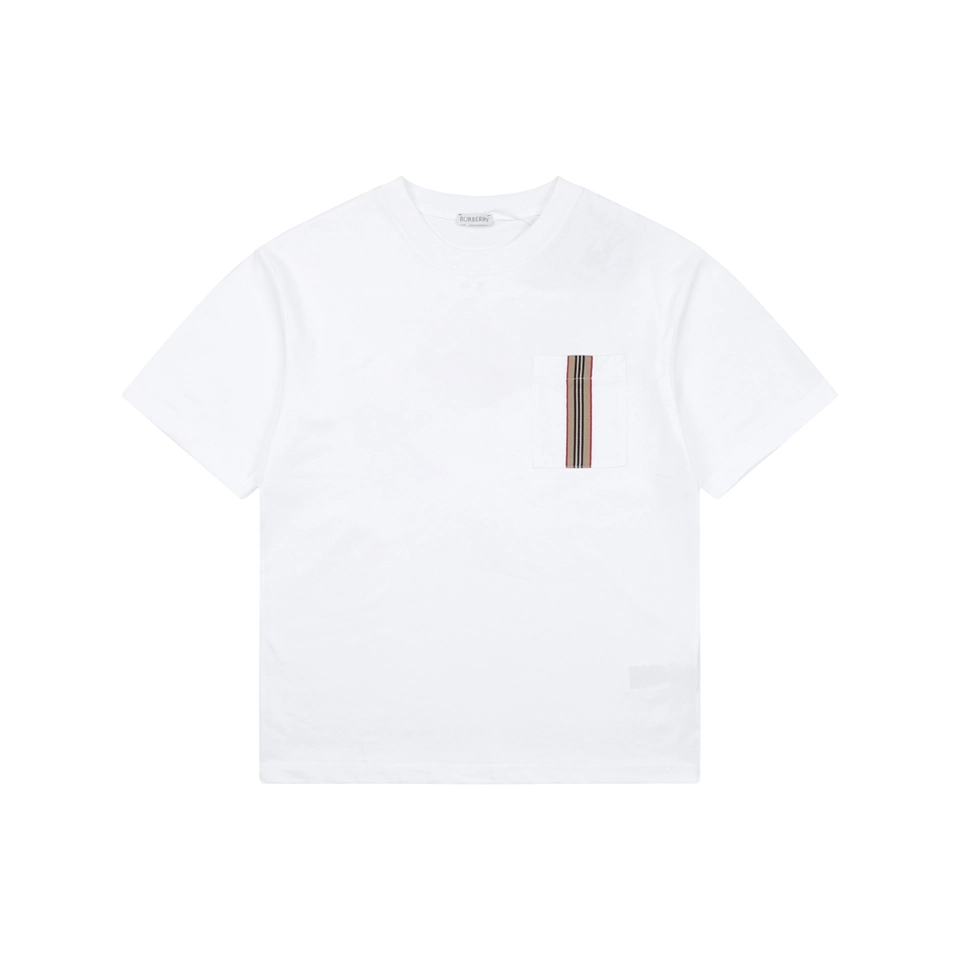 Burberry Pocket Stripe T-Shirt White Front view