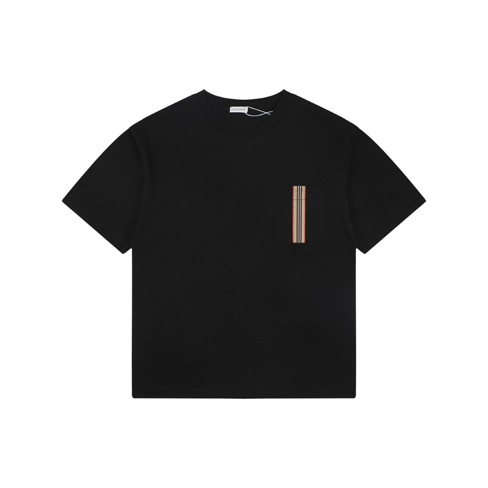 Burberry Pocket Stripe T-Shirt Black Front view