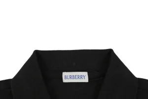 Burberry Stripe Knight Embroidered Polo T-Shirt Black Collar